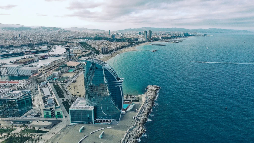 helicoptere vue barcelone