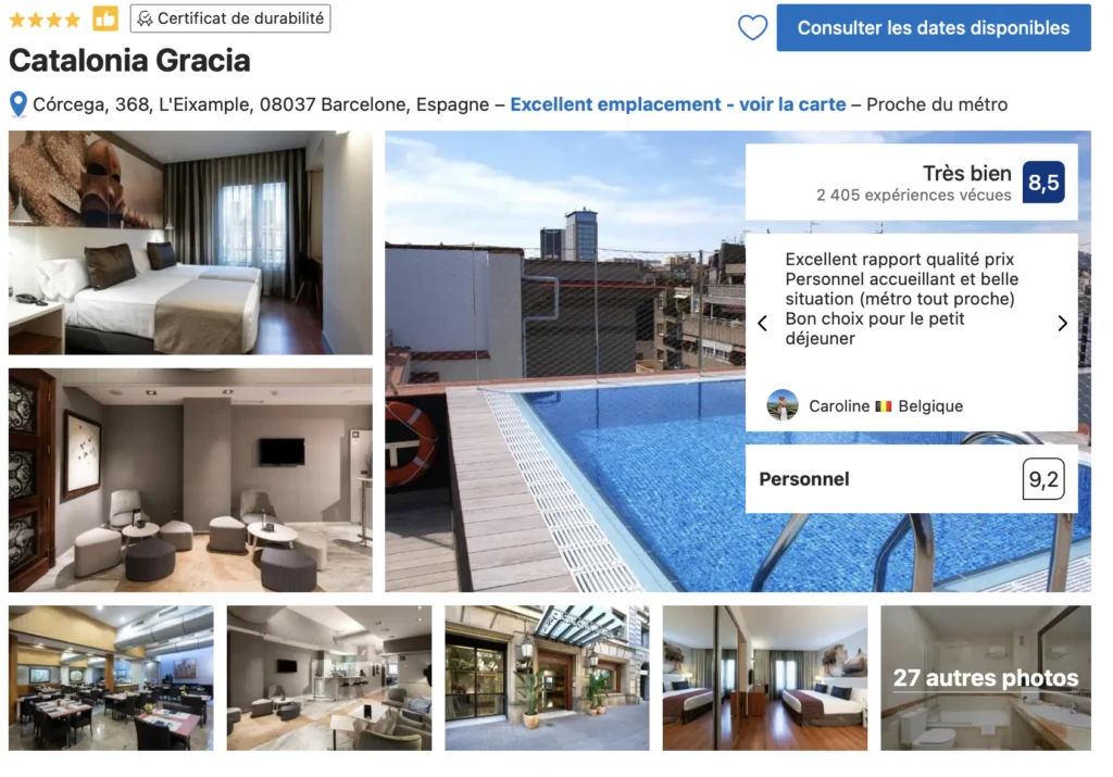 réservation hotel pour familles barcelone